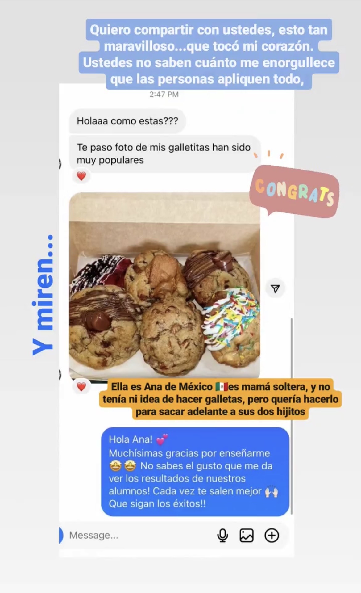 Ana, de México: no sabía hacer galletas y hoy prepara las suyas